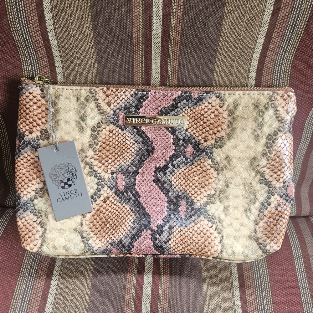 Vince Camuto Snake Print Cosmetic Bag NWT